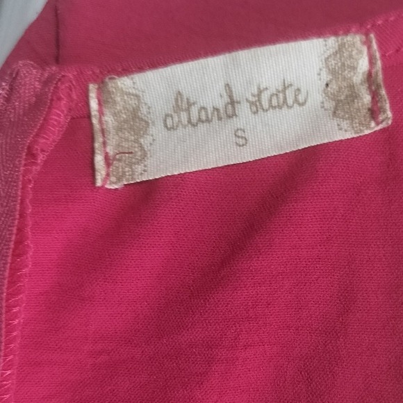 Altar'd State Hot Pink Ruffle Wrap Mini Dress Long Sleeve V-Neck Small - Picture 4 of 5